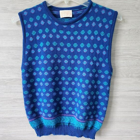 Pendleton Sweater Vest Womens Medium Wool Polka Dot Blend Golf Pullover Vintage - Picture 1 of 11
